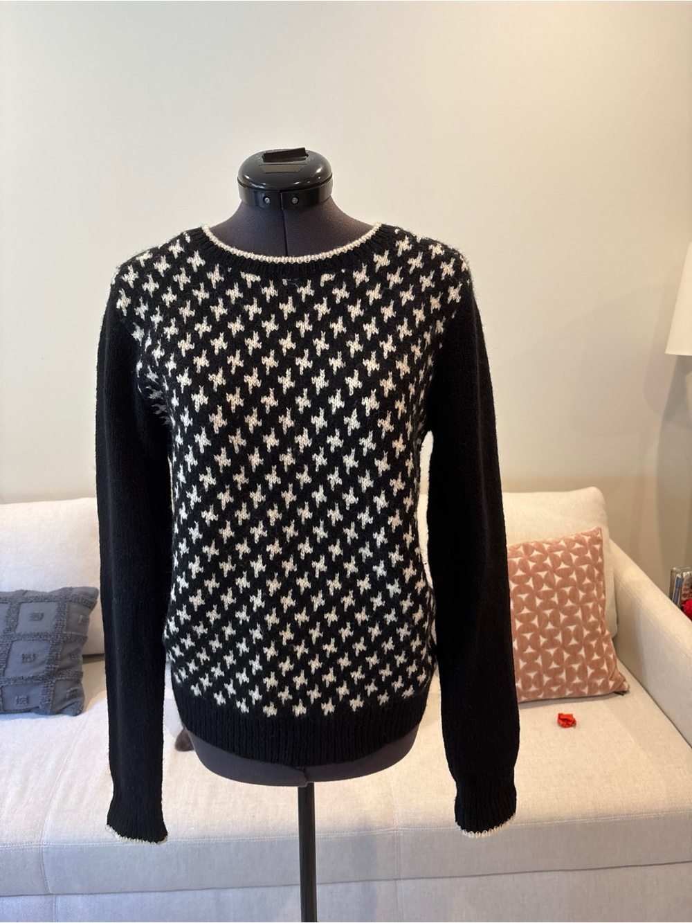 Uniqlo x Ines de la Fressange Black & White Patterned Crewneck Sweater - Women